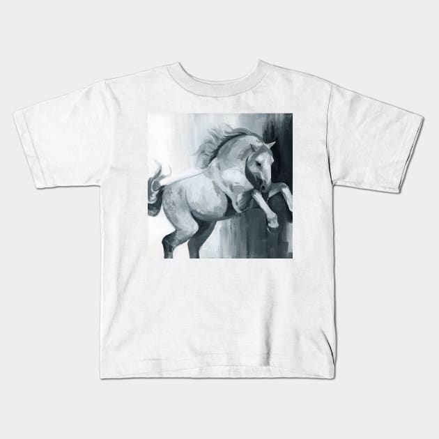 prancing horse in acrylic Kids T-Shirt by blueicedjack